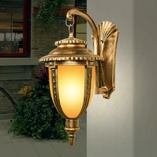 1" Винтажная бронзовая вилла водонепроницаемые наружные Настенные светильники европейские Ландшафтные наружные настенные лампы средиземноморские настенные лампы для коридора