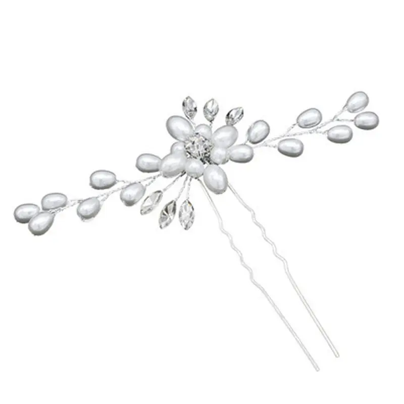 Fashion Bridal Hair Accessories Pearl Hair Clip Flower Wedding Comb Crystal Hairpins Clips Bridesmaid for Hair Clips Jewelry  (1)