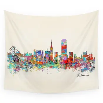 

San Francisco Skyline Wall Tapestry Wedding Party Gift Bedspread Beach Towel Yoga Picnic Mat