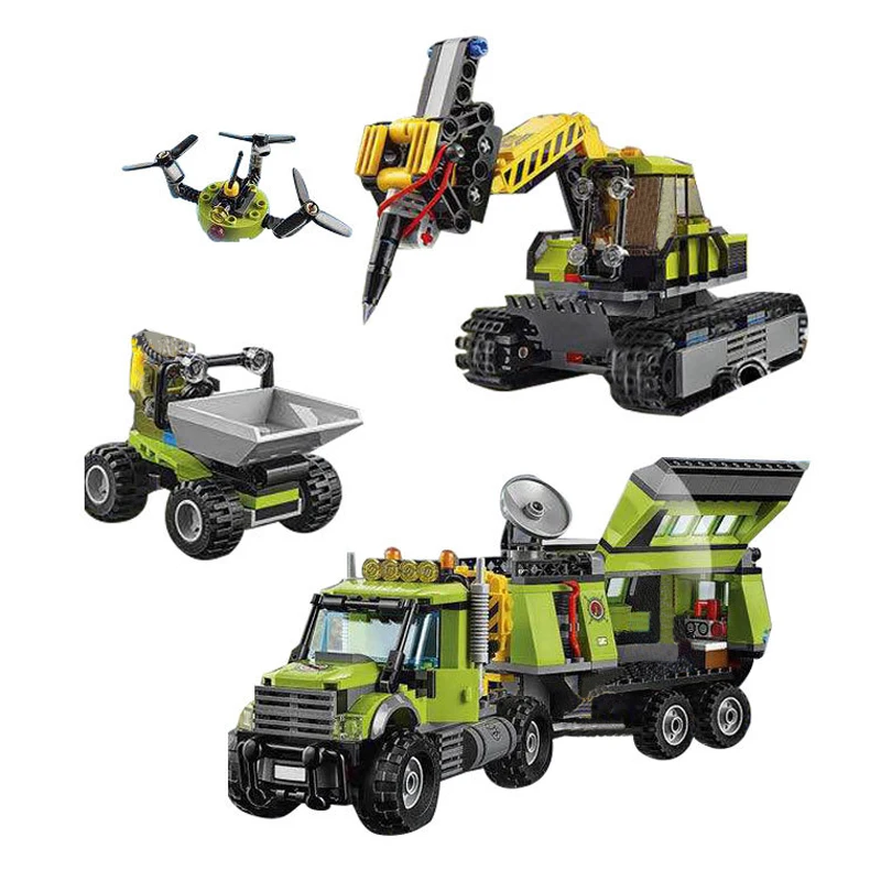 Lepin-02005-City-Series-The-Volcano-Exploration-Base-Truck-60124-Building-Blocks-Brick-Educational-Toys-For (1)