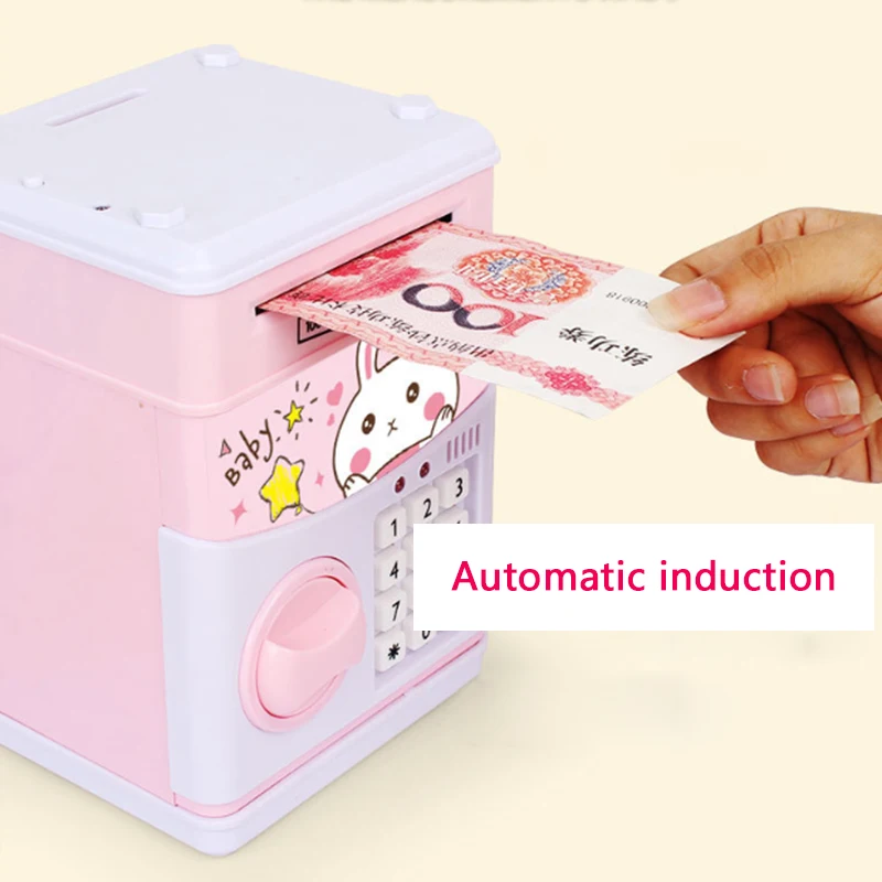 Kids Cartoon Pattern Bank Toy Safe ATM Bank Saving Box Toy Music Money Box Electronic bank Toy Cat Paper Money Cash Coin Bank