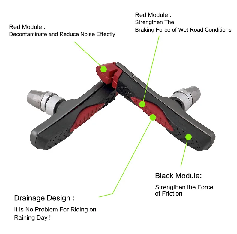 Велосипедные складные тормозные колодки для шоссейного велосипеда, велосипедные тормозные v-образные тормозные колодки, резиновые блоки, прочные аксессуары для велосипеда, ABS-01VCRTI