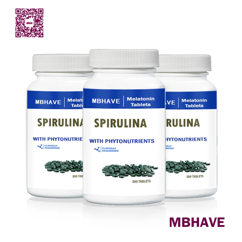 Skup Big deal darmowa wysyłka MBHAVE 3 butelki naturalne zanieczyszczenie organiczna Spirulina 250mg łącznie 900 sztuk