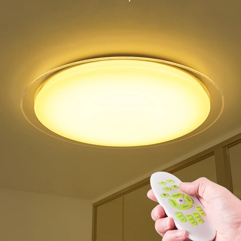 Modern LED Ceiling Lights Dimmable Remote Control 25W 400mm 60W 550mm Lighting Fixture Living Room Kitchen Bedroom Ceiling Lamps