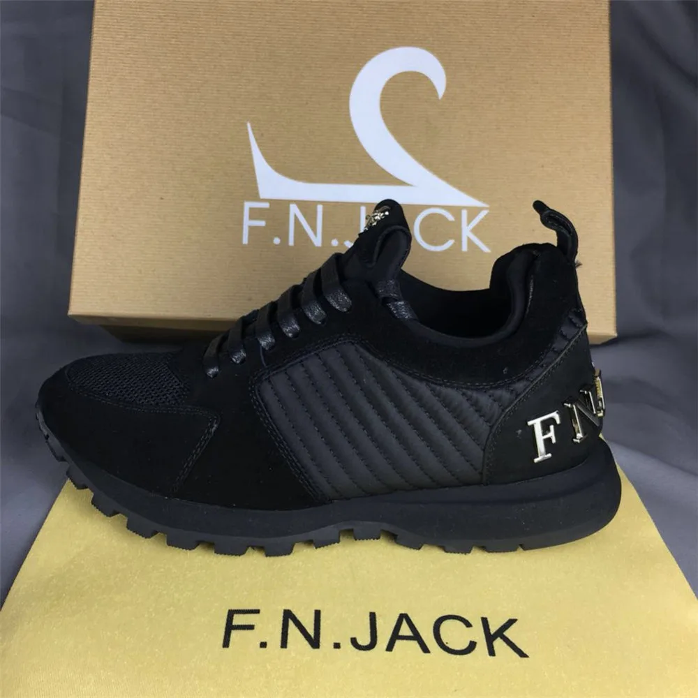 

2018 New F.N.JACK Men's Sneaker Fashion skull Shoes Suede and Mesh