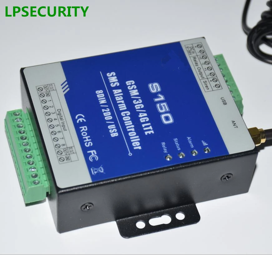 LPSECURITY GSM 3g 4G RTU SMS контроллер сигнализации промышленный IOT RTU система мониторинга встроенный контрольный дог S150