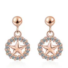 

925 sterling silver simple personality silver round earrings female zircon earrings fashion joker ladies earrings A96