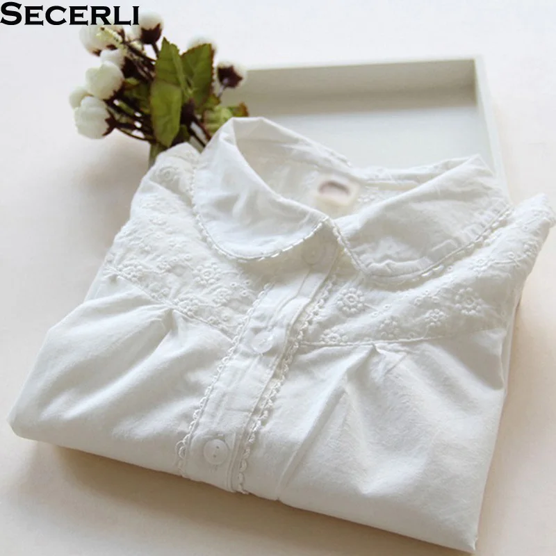 

Girls Blouse 2018 Spring White Lace Cotton Girls Shirt 2 4 6 8 10 Years Kids Girls Full Sleeve Blouse Children Baby Clothes