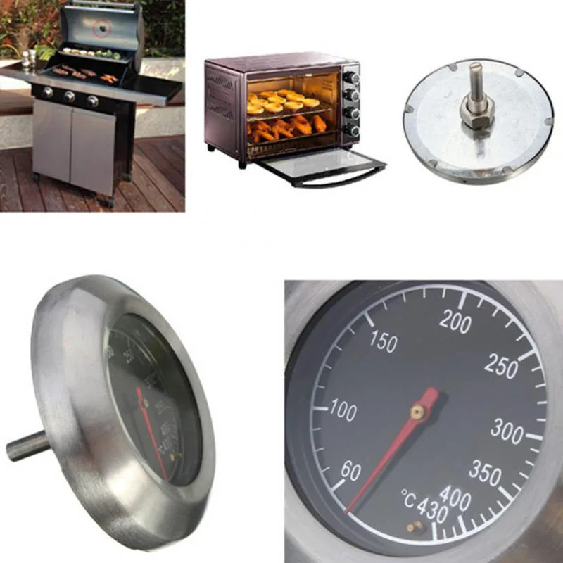 60- 430 Centigrade Stainless Steel BBQ Barbecue Smoker Grill Thermometer Temperature Temp Gauge