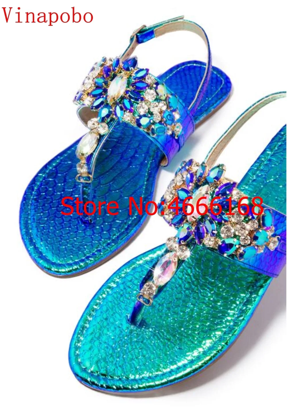 

VINAPOBO green Rhinestone Luxury Diamond Roma Women Gladiator Sandals Designer Brand Buckle Strap Female Flat Sandals Size 35-43