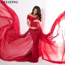 Элегантное бордовое вечернее платье русалки с открытыми плечами для беременных, размера плюс, длинное вечернее платье в африканском стиле для беременных женщин