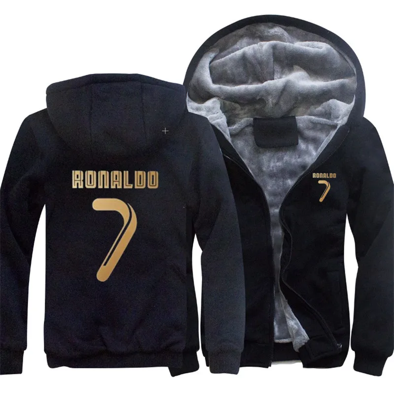 2019  new men's hoodie CR7 Cristiano Ronaldo men's design men's jacket thick wool zipper shirt US size