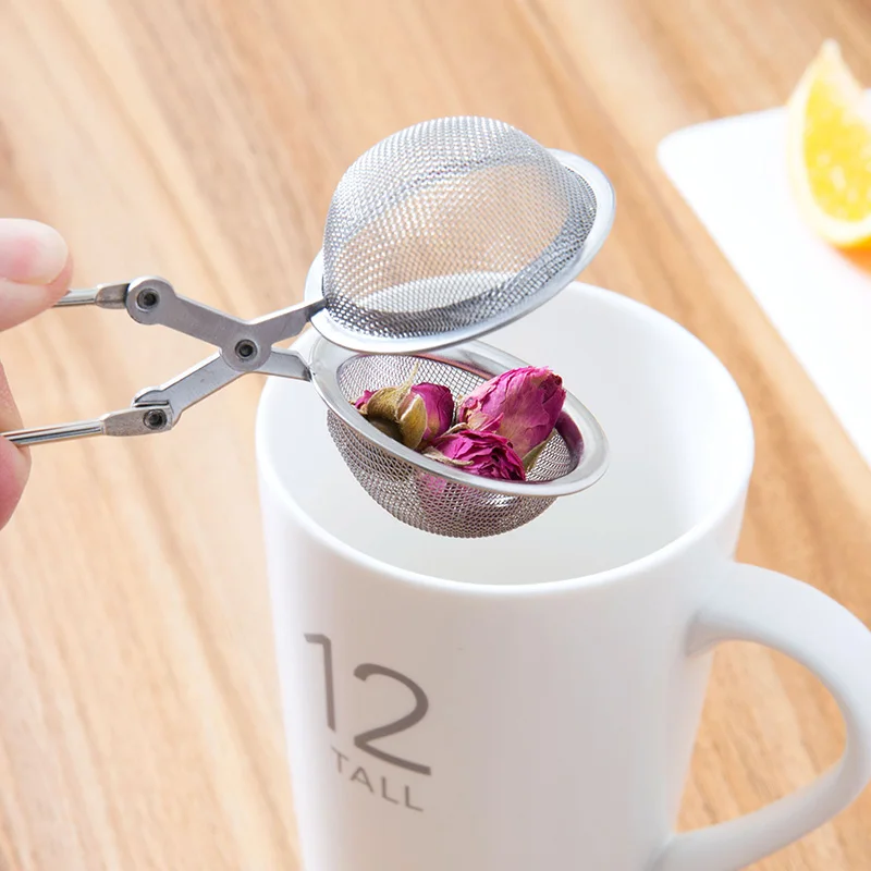 1pc Mesh Tea Infuser Filter Stainless Steel Tea Strainer With Handle Sphere Shape Tea Ball Filter Portable Brew Tea Accessories (9)