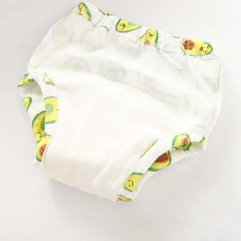 4 шт., хлопковые Многоразовые водонепроницаемые детские тренировочные штаны для горшка, 6 слоев ткани, трусики для подгузников, нижнее белье для малышей