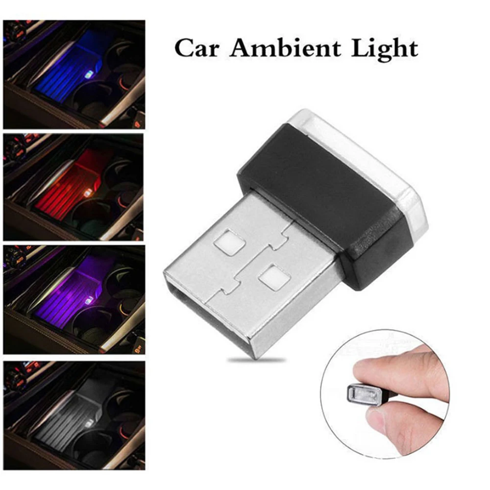 Автомобильные атмосферные огни USB светодио дный светодиодный мини беспроводной Автомобильный интерьер окружающее освещение неоновый
