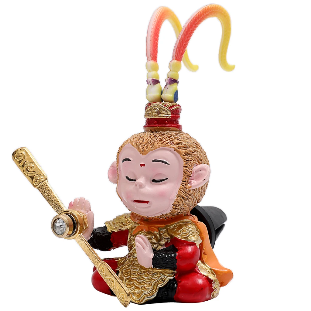 Monkey King Wukong Figure Ornaments Car Air Conditioner Vent Clip Perfume Freshener Diffuser Auto Interior Decorative Accessory