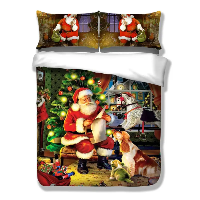 

Christmas bedding suite, three large Christmas gift set, King size bed covered with pillow funny single double XHS0094