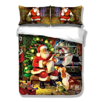 

Christmas bedding suite, three large Christmas gift set, King size bed covered with pillow funny single double XHS0094