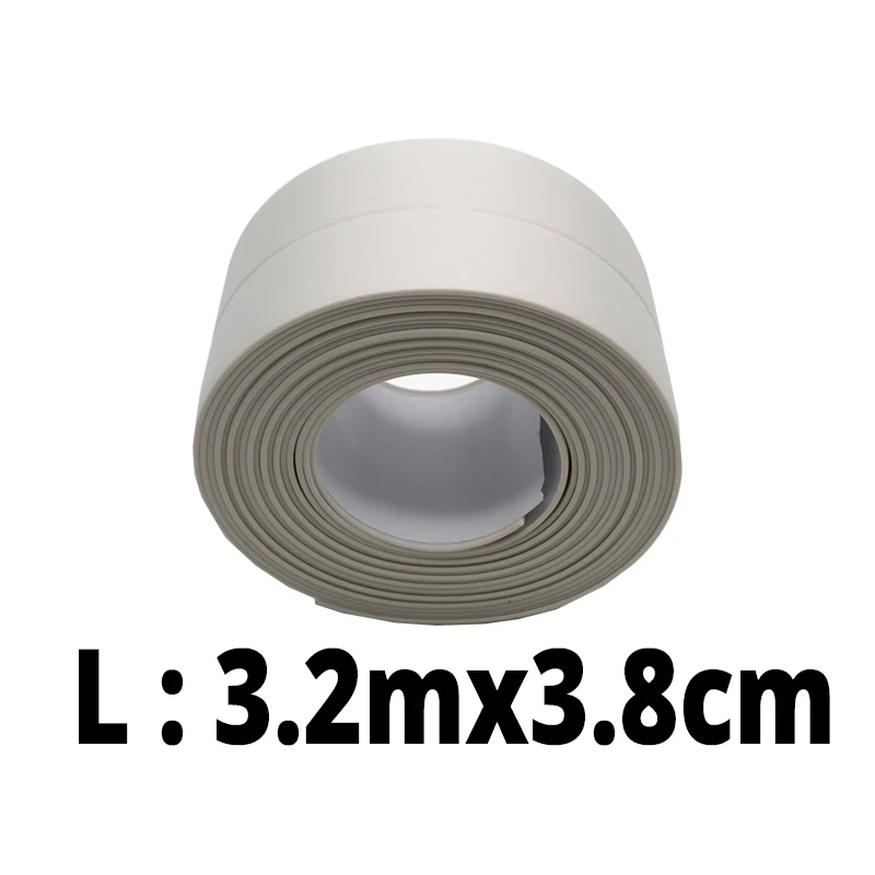 Водонепроницаемая Форма: клейкая лента прочный материал ПВХ кухня ванна стена уплотнительная лента 3,2 м x 3,8 см/2,2 см наборы для ванной - Цвет: White-L