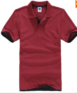 Бренд Camisa PoloShirt, Мужская Дизайнерская хлопковая рубашка, мужские футболки с коротким рукавом, спортивные футболки, футболки для тенниса размера плюс, XXXL, Blusas, топы - Цвет: wine red
