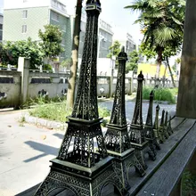 4 Size Vintage Bronze Eiffel Tower Statue Iron Crafts Family Bedroom Living Room Decoration Desktop Car Decoration Crafts Gift