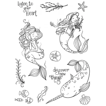 

Mermaids Transparent Clear Silicone Stamp/Seal for DIY scrapbooking/photo album Decorative clear stamp sheets FXL161