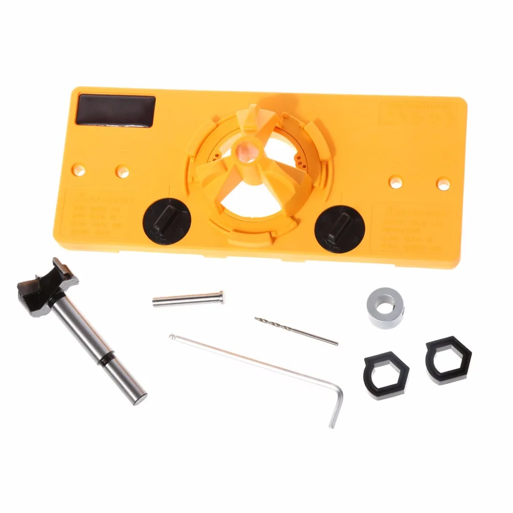 

OOTDTY 35MM Cup Style Hinge Boring Jig Drill Guide Set Door Hole Locator Template For Kreg Tool