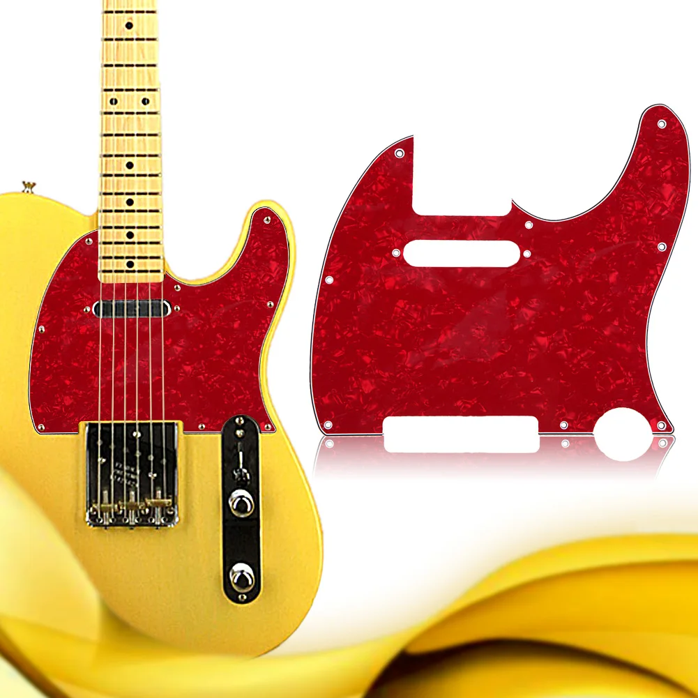 3Ply состаренная перламутровая Накладка для гитары Tele style Гитара Pickguard состаренная белая жемчужина музыкальный инструмент Аксессуары для гитары 7 цветов - Цвет: Red Pearl