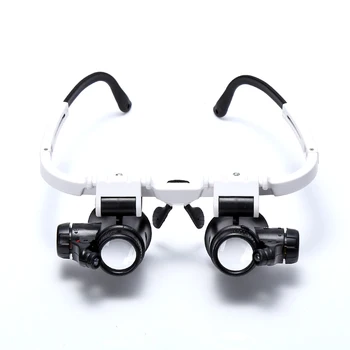 

New 8x 15x 23x Double Eye Loupe Head Wearing Repair Jeweler Watch Clock Magnifier Illuminated Magnifying Glass with LED Light