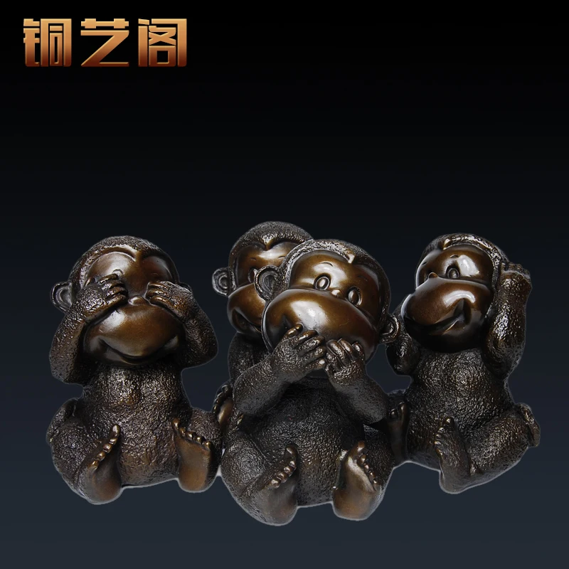 

Yi Ge four copper copper ornaments 12 zodiac monkey monkey twelve lucky monkey living room Home Furnishing accessories