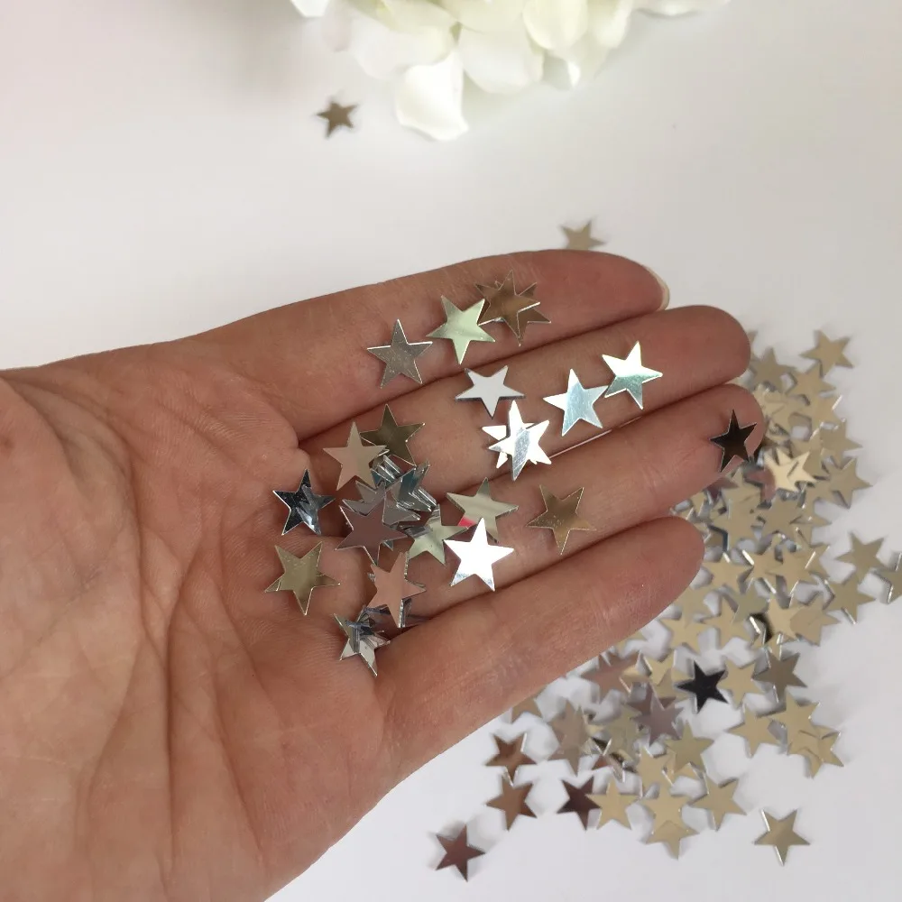10mm Silver Stars Large Mixed Packet Table Confetti Wedding Party Table