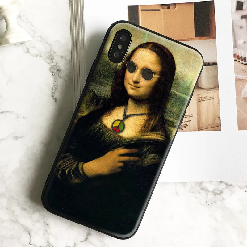 

Mona lisa Disguise funny art Soft Silicone Phone Case Cover Shell For Apple iPhone 6 6s 6Plus 6sPlus 7 8 7Plus 8Plus X
