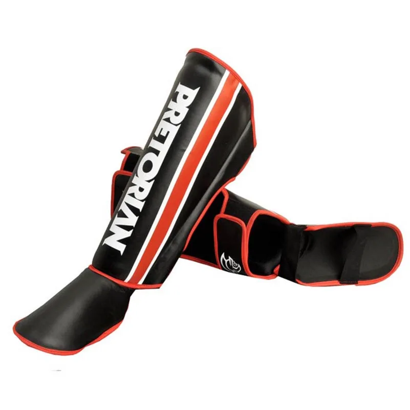 PRETORIAN PU Leather Shin Guards Kick Boxing Taekwondo Training Shin