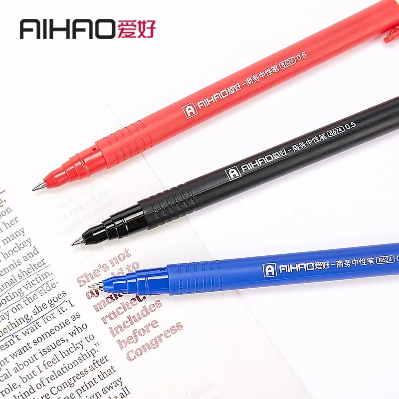 AIHAO 5 pcs/lot Gel Ink Pen 0.5mm carbon pens signing pens writing pen