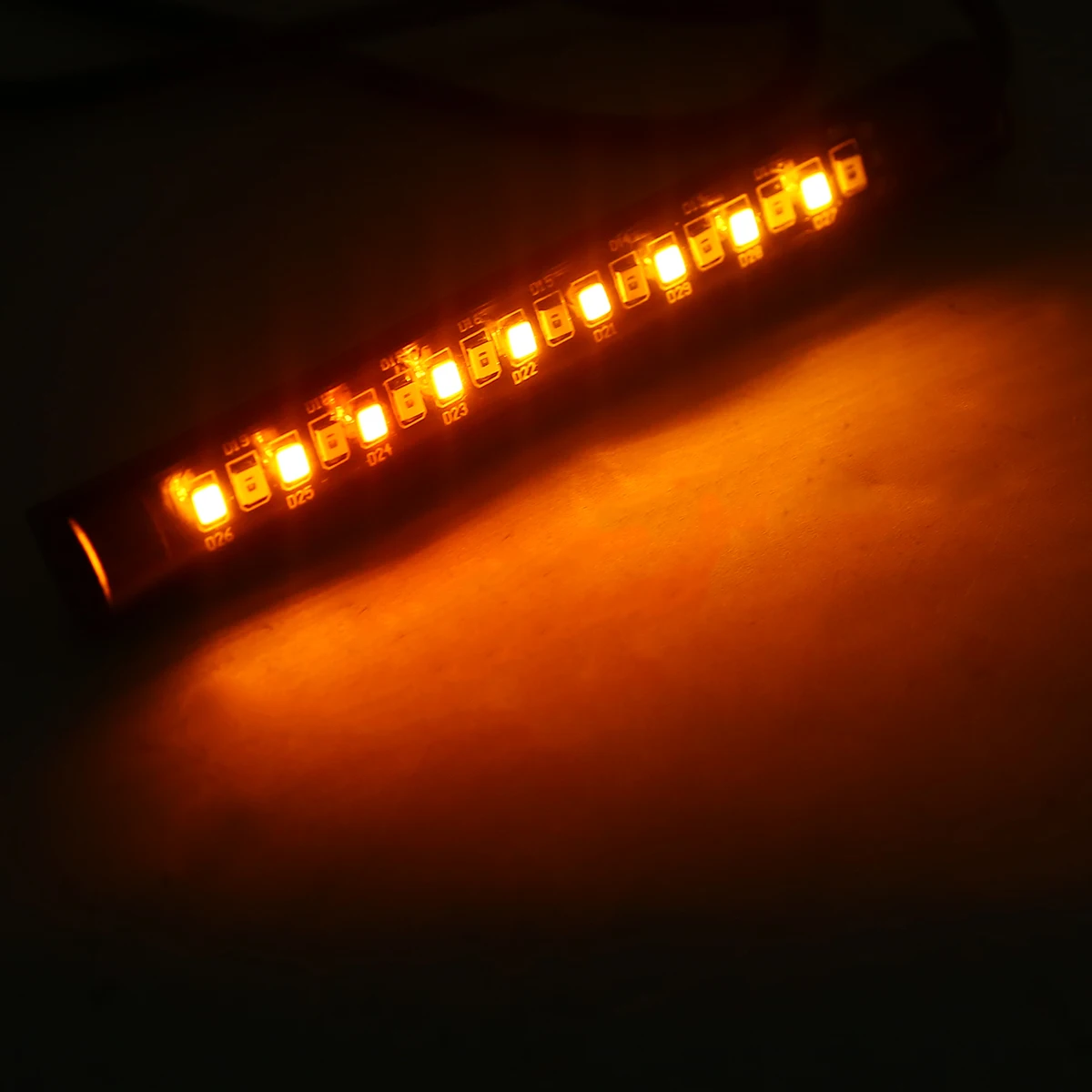Treyues 1pc Universal Motorcycle Flexible Brake Tail Stop Light Motorcycle LED Turn Signal License Plate Strip Lamp