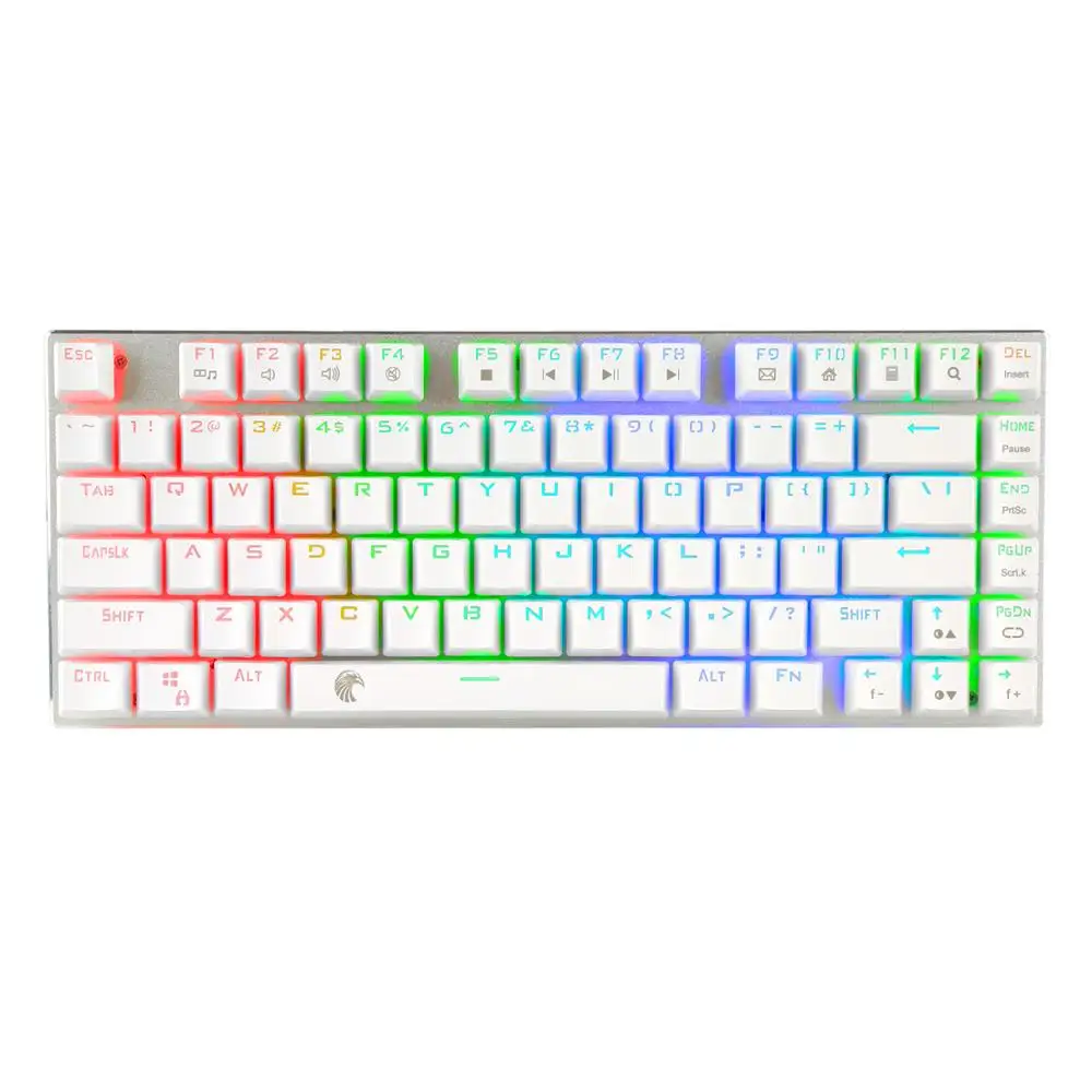  Z-88 TKL Mechanical Keyboard RGB LED Backlit Blue Switches Small Compact Aluminum Gaming Keyboard w
