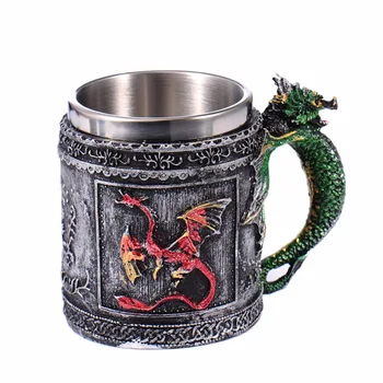 

Free Shipping 1Pcs 3D Resin Royal Dragon Mug Beer Coffee Cups Decoration Cup Spoof Strange New Christmas Gifts Drinking Vessel