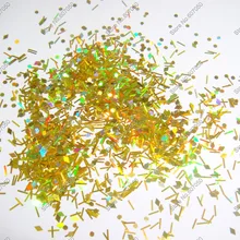 50 грамм x Смешанные Лазерные золотые(блестящие полоски+ бриллиант+ шестигранник) блестки Spangles форма для DIY украшения ногтей и блестки для ногтей