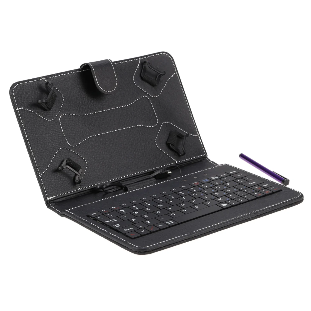 

Folding Foldable Keyboard Folio Magnetic PU Leather Case Cover Stand Holder with Keyboard Stylus Pen for Android 7/8 Inch Tablet