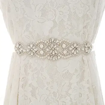 

Silver Crystal Bridal Belt Rhinestone Wedding Belt Diamond Bridal Sash For Wedding Evening Dresses S119S