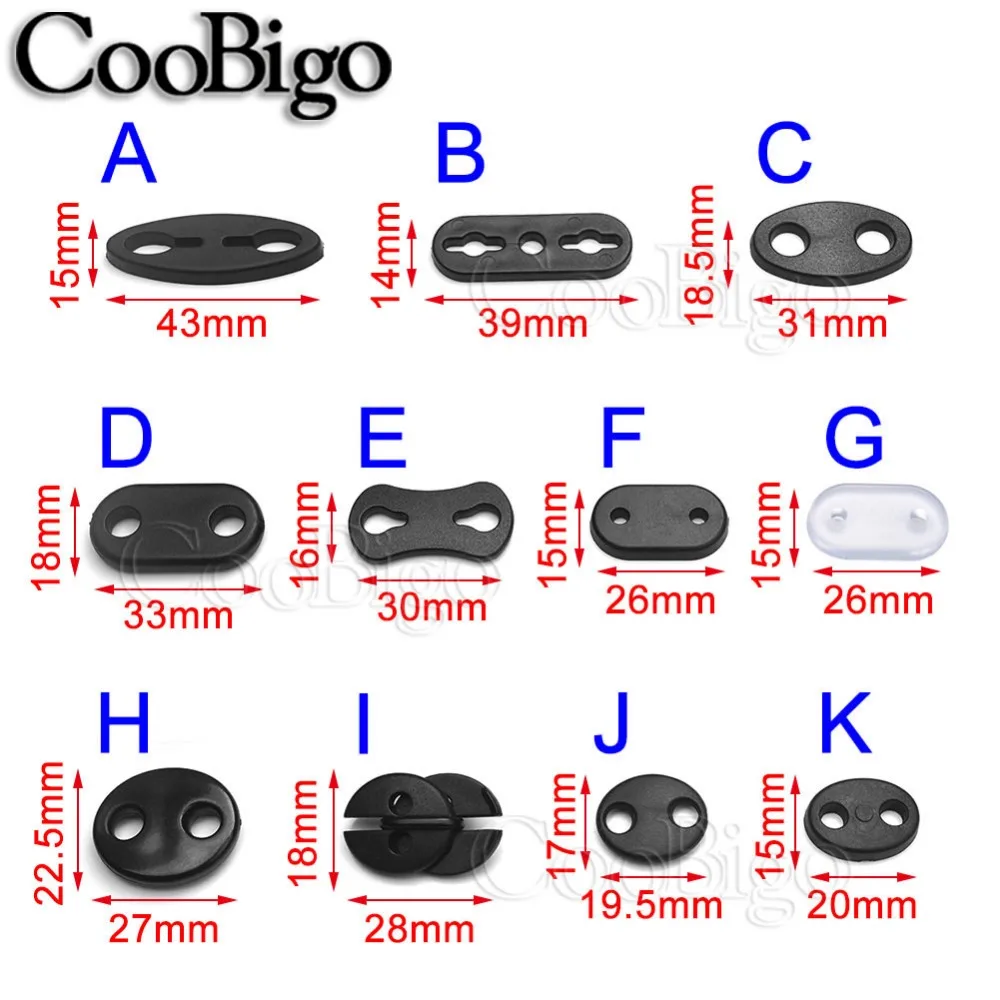 10 шт. пластик 2 отверстия плоский регулируемый стопор концы замка шнура тумблер Для Paracord спортивная обувь шнурки для одежды сумка Запчасти