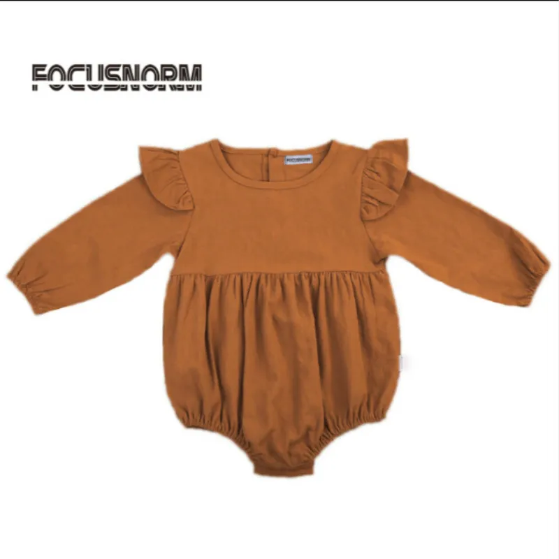 

FOCUSNORM Newborn Baby Girls Kids Button Butterfly Sleeve Bodysuits Outfits Jumpsuit Clothes Size 0-24M