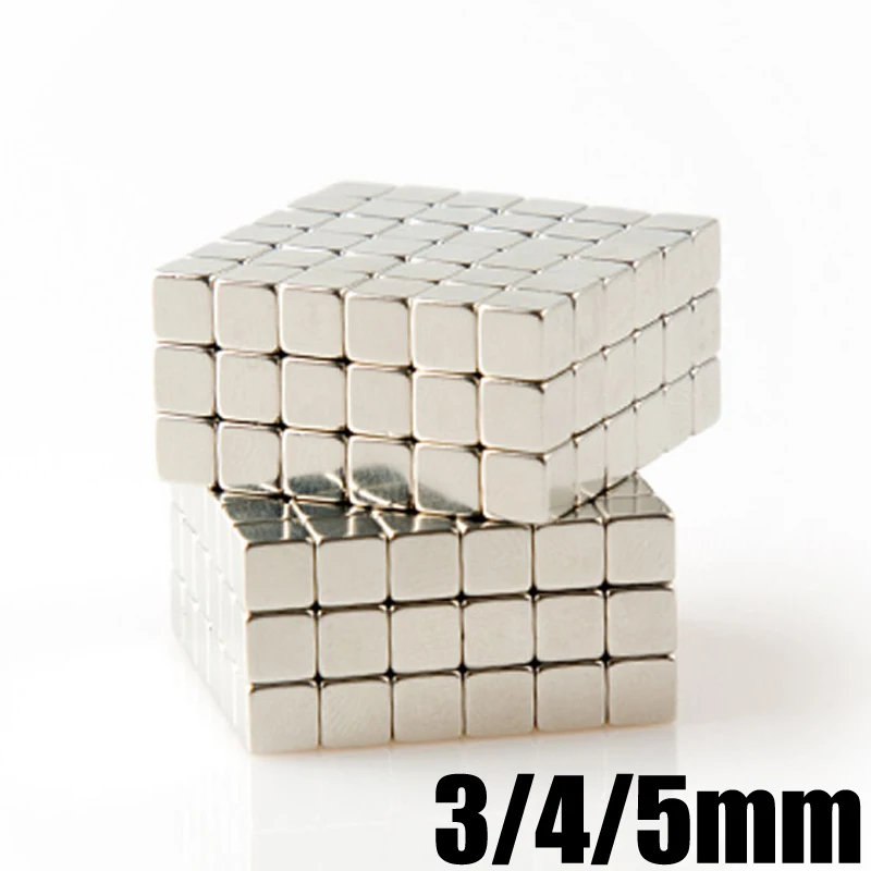 

216Pcs Neodymium Magnet Buck Cube 3mm 4mm 5mm Box Packed Permanent N35 Super Strong Powerful Magnetic Magnets Block Square