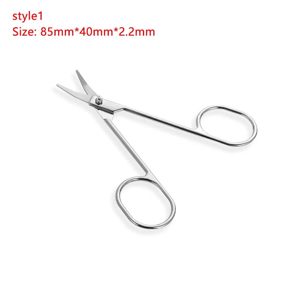 Professional Makeup Scissors Stainless Steel Eyebrow Scissor Woman Nose Hair Face Hair Mustaches Removal Tool Silver Cosmetic - Цвет: eyebrow trimming