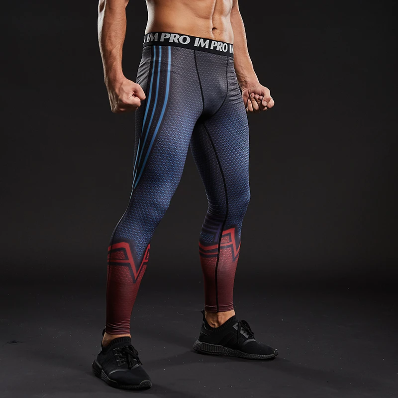 Супермен 3D печатных леггинсы для мужчин шаблон компрессионные колготки брюки бренд обтягивающие спортивные штаны комиксы фитнес брюки мужские