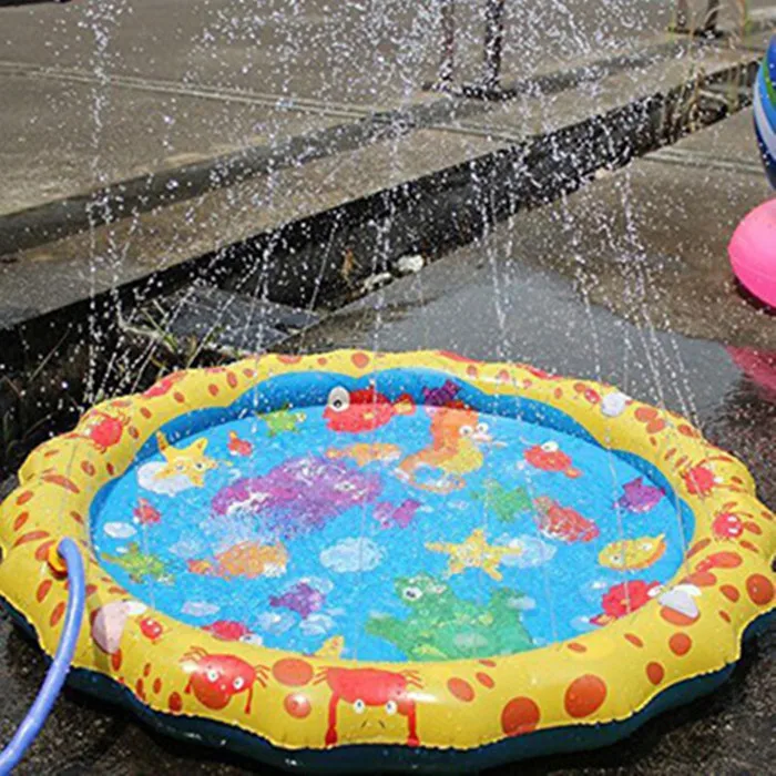 Летний плавательный бассейн, детский болотный, детский сквирт, забавный бассейн, открытый, брызги и брызги воды, коврик для игры, Спринклерный коврик, охлаждающая подставка - Color: Gold
