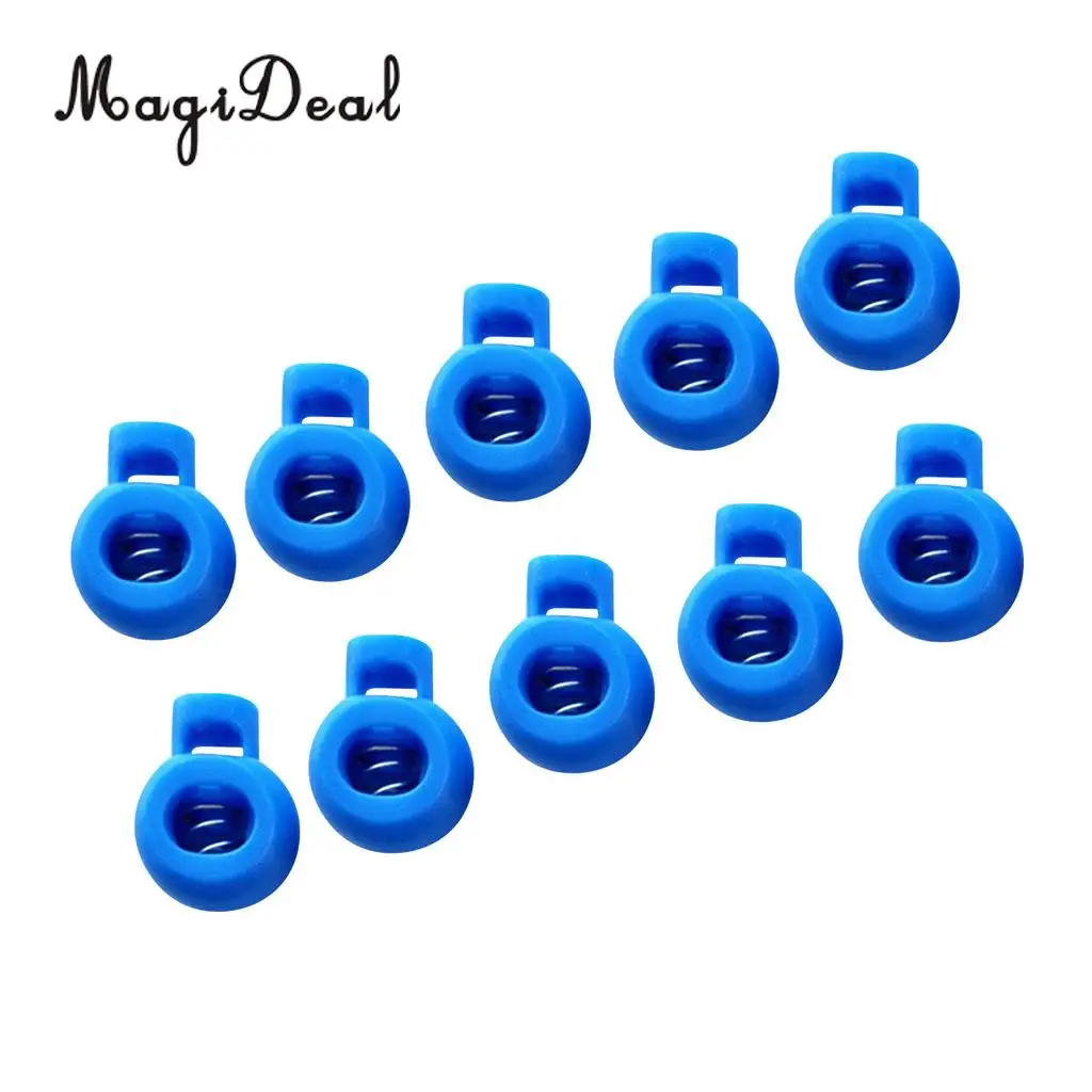 MagiDeal 10 Pieces Plastic Shock Cord Rope Toggle End Lock Stoppers Ball Buckles for Climbing Caving Replacement Accessories