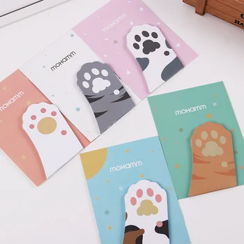 

1PC DIY Mini Cute Kawaii Cartoon Animal Memo Pad Cat Claws Note Paper Stickers Korean Stationery