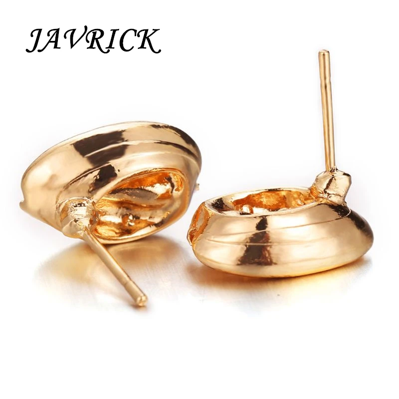 

JAVRICK 1 Pair Creative Alloy Conch Shell Shape Stud Earrings Vintage Ear Pins Minimalism Elegant Design Female Jewelry Gift