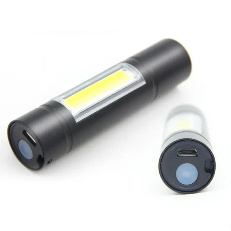 Портативный мини-cob LED Перезаряжаемый usb-фонарик Q5 Torch Light лампа встроенный 14500 фонарь на батарее вспышки света с USB кабель